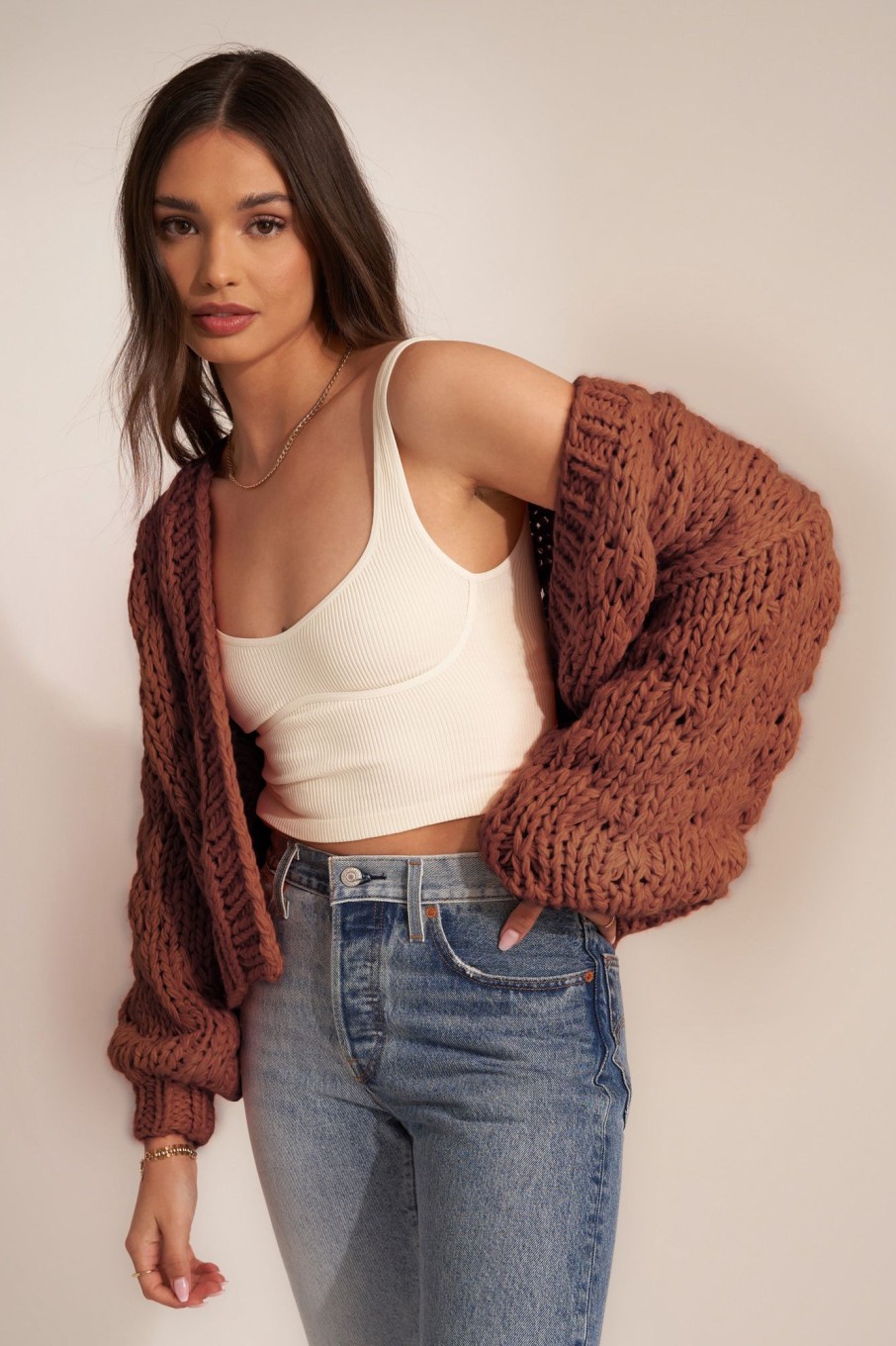 Sueteres Callahan | Cardigan Gigi - Caramelo