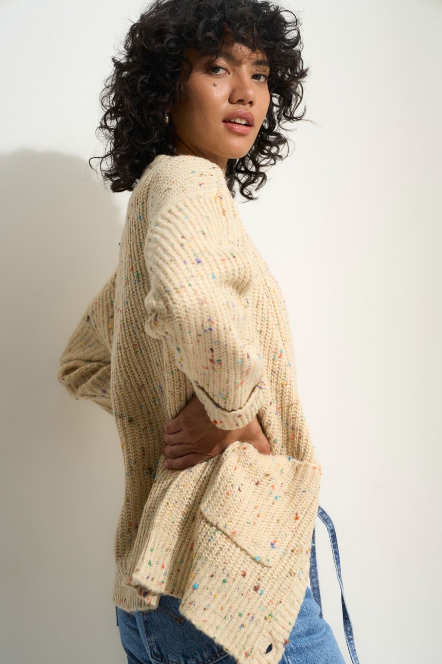 Tops Callahan | O Cardigan - Creme Confetti